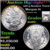 ***Auction Highlight*** 1887-p Rainbow Toned Morgan Dollar $1 Graded ms66+ By SEGS (fc)