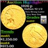 ***Auction Highlight*** 1926-p Gold Indian Quarter Eagle $2 1/2 Graded ms64+ By SEGS (fc)