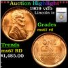 Image 1 : ***Auction Highlight*** 1909 vdb Lincoln Cent 1c Graded ms67 rd By SEGS (fc)