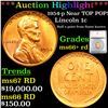 ***Auction Highlight*** 1954-p Near TOP POP! Lincoln Cent 1c Graded ms66+ rd By SEGS (fc)