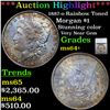 ***Auction Highlight*** 1887-o Rainbow Toned  Morgan Dollar $1 Graded ms64+ By SEGS (fc)