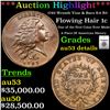 ***Auction Highlight*** 1793 Wreath Vine & Bars S-6 R3 Flowing Hair large cent 1c Graded au53 detail