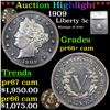 Proof ***Auction Highlight*** 1909 Liberty Nickel 5c Graded pr66+ cam By SEGS (fc)