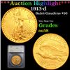 ***Auction Highlight*** 1913-d Saint-Gaudens $20 Gold Double Eagle Graded au58 By SEGS (fc)