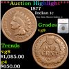 ***Auction Highlight*** 1877 Indian Cent 1c Graded vg8 By SEGS (fc)