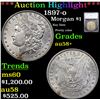***Auction Highlight*** 1897-o Morgan Dollar $1 Graded au58+ By SEGS