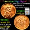 ***Auction Highlight*** 1945-p Near TOP POP! Lincoln Cent 1c Graded ms67+ rd By SEGS (fc)