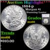***Auction Highlight*** 1884-p Morgan Dollar $1 Graded ms66 By SEGS (fc)