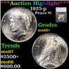 ***Auction Highlight*** 1925-p Peace Dollar $1 Graded ms66+ By SEGS (fc)