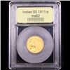 Image 4 : ***Auction Highlight*** 1911-p Gold Indian Half Eagle $5 Graded Select Unc By USCG (fc)