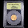 Image 4 : ***Auction Highlight*** 1910-p Gold Indian Quarter Eagle $2 1/2 Graded Select+ Unc By USCG (fc)