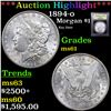 ***Auction Highlight*** 1894-o Morgan Dollar $1 Graded BU+ By USCG (fc)