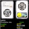Proof NGC 1953 Franklin Half Dollar 50c Graded pr66 By NGC
