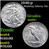 1940-p Walking Liberty Half Dollar 50c Grades Select+ Unc
