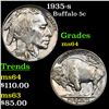 1935-s Buffalo Nickel 5c Grades Choice Unc
