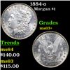 1884-o Morgan Dollar $1 Grades Select+ Unc