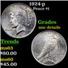 1924-p Peace Dollar $1 Grades Unc Details