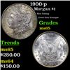 Image 1 : 1900-p Morgan Dollar $1 Grades GEM Unc