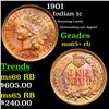 Image 1 : 1901 Indian Cent 1c Grades Gem+ Unc RB