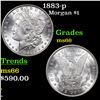 Image 1 : 1883-p Morgan Dollar $1 Grades GEM+ Unc
