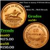 Image 1 : 1863 Time is money F-NY-630-AK-1a Civil War Token 1c Grades Choice AU/BU Slider+