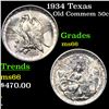 Image 1 : 1934 Texas Old Commem Half Dollar 50c Grades GEM+ Unc