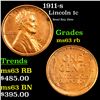 Image 1 : 1911-s Lincoln Cent 1c Grades Select Unc RB