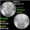 1881-p Morgan Dollar $1 Grades Choice+ Unc