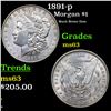 1891-p Morgan Dollar $1 Grades Select Unc