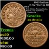 1863 Indian F-PA-765-F-1a R5 Civil War Token 1c Grades AU Details