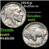 1914-p Buffalo Nickel 5c Grades GEM Unc