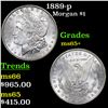1889-p Morgan Dollar $1 Grades GEM+ Unc