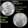 1889-p Morgan Dollar $1 Grades GEM Unc
