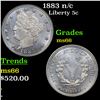 1883 n/c Liberty Nickel 5c Grades GEM+ Unc