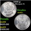 1898-p Morgan Dollar $1 Grades GEM+ Unc