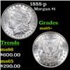 1888-p Morgan Dollar $1 Grades GEM+ Unc