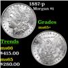 1887-p Morgan Dollar $1 Grades GEM+ Unc