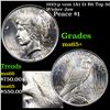 1923-p vam 1A1 I3 R6 Top 50 Wisker Jaw Peace Dollar $1 Grades GEM+ Unc