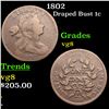 1802 Draped Bust Large Cent 1c Grades vg, very good