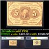 1862 US Fractional Currency 5c First Issue fr-1230 Thomas Jefferson W/ Monigram Graded cu63 PPQ By P