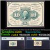 Image 1 : 1862 US Fractional Currency 10c First Issue fr-1243 Washington W/O Monogram Graded cu63 By PMG