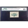 Image 2 : 1862 US Fractional Currency 10c First Issue fr-1243 Washington W/O Monogram Graded cu63 By PMG