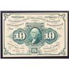 Image 4 : 1862 US Fractional Currency 10c First Issue fr-1243 Washington W/O Monogram Graded cu63 By PMG