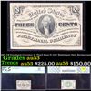PCGS 1865 US Fractional Currency 3c Third Issue fr-1227 Washingon Dark Background Graded au53 By PCG