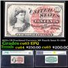 1870's US Fractional Currency 10¢ Fourth Issue Fr-1258 Graded cu63 EPQ By PMG
