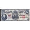 Image 2 : 1907 $5 Large Size Legal Tender Note "WoodChopper" Fr-91 Grades f, fine