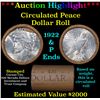 ***Auction Highlight***  AU/BU Slider Shotgun Peace $1 Roll 1922 & P Ends Virtually UNC (fc)