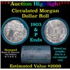 ***Auction Highlight*** Full Bank Of America Morgan/Peace silver dollar roll, 20 coin 1903 & 'P' Mo