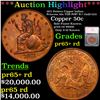 Image 1 : Proof ***Auction Highlight*** 1871 Pattern Copper Indian Princess 50c TOP POP! R-7 Judd-1115 Graded 