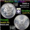 Image 1 : ***Auction Highlight*** 1885-s Morgan Dollar $1 Graded Select Unc PL By USCG (fc)